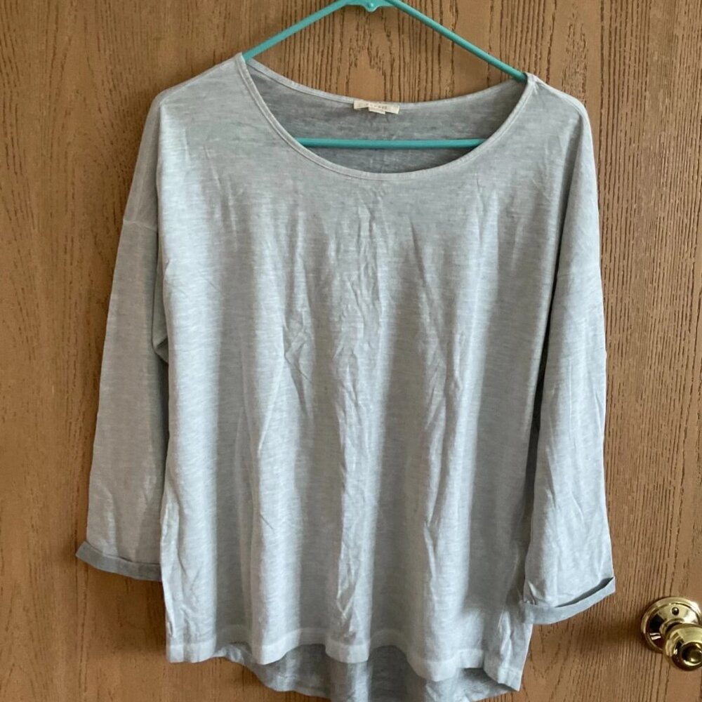 Espirit 100% Cotton 3/4 Sleeve Tee Gray US Size M